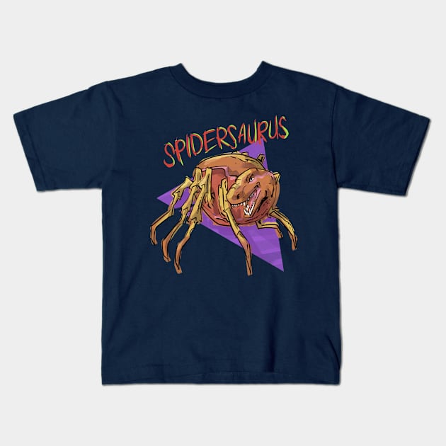 Spidersaurus Spider Dinosaur Tyrannosaurus Rex Spider Lover Kids T-Shirt by AHBRAIN